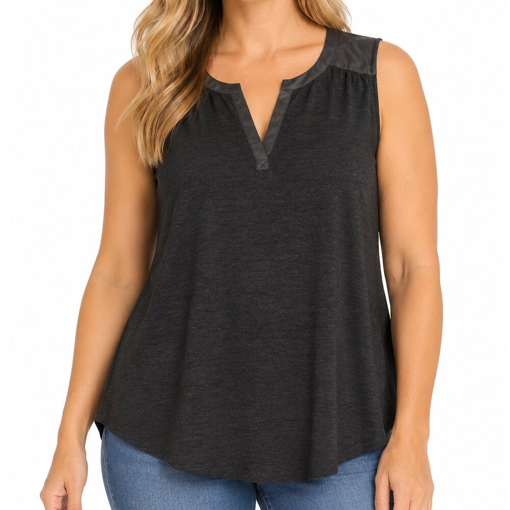 41 Hawthorn Black Sleeveless Career Blouse L